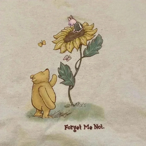 Vintage Winnie the Pooh “Forget Me Not” Disney Cream Sweatshirt in Size Large. - Picture 2 of 9